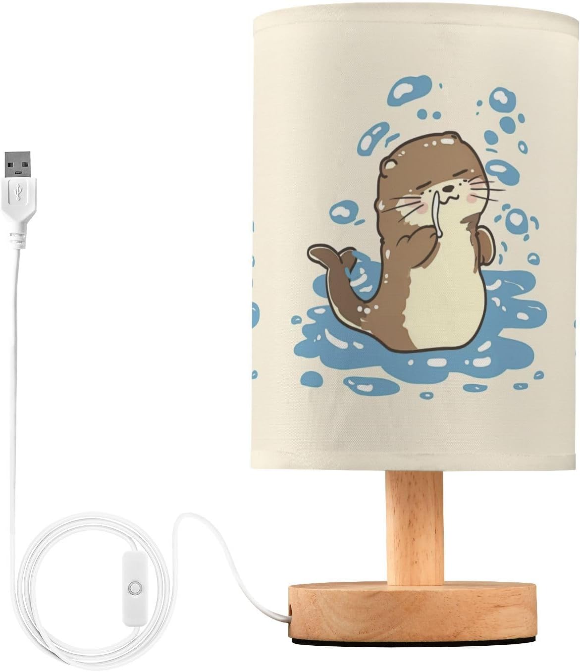 Desk Lamp, Lovely Otter Waves Table Lamp Beautiful Night Light Bedside Lamps Decor LED Small Lights - Image 2